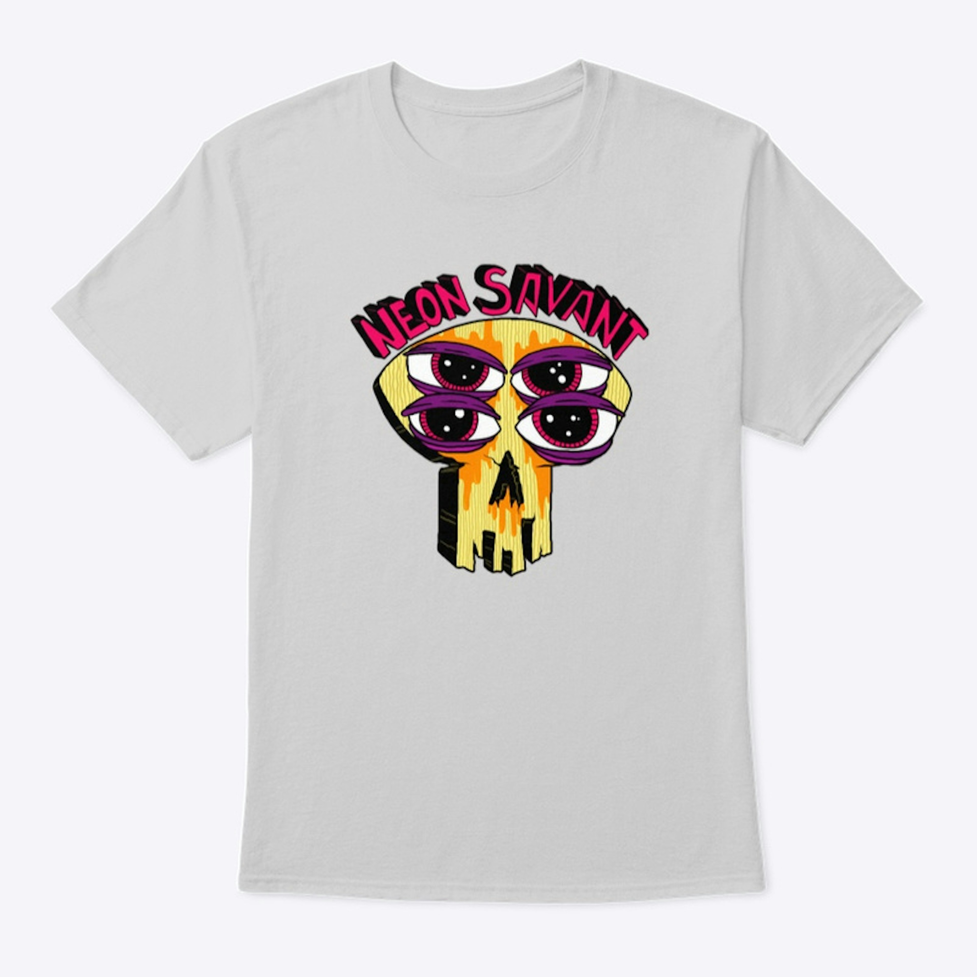 Neon Savant Skull Logo Tee